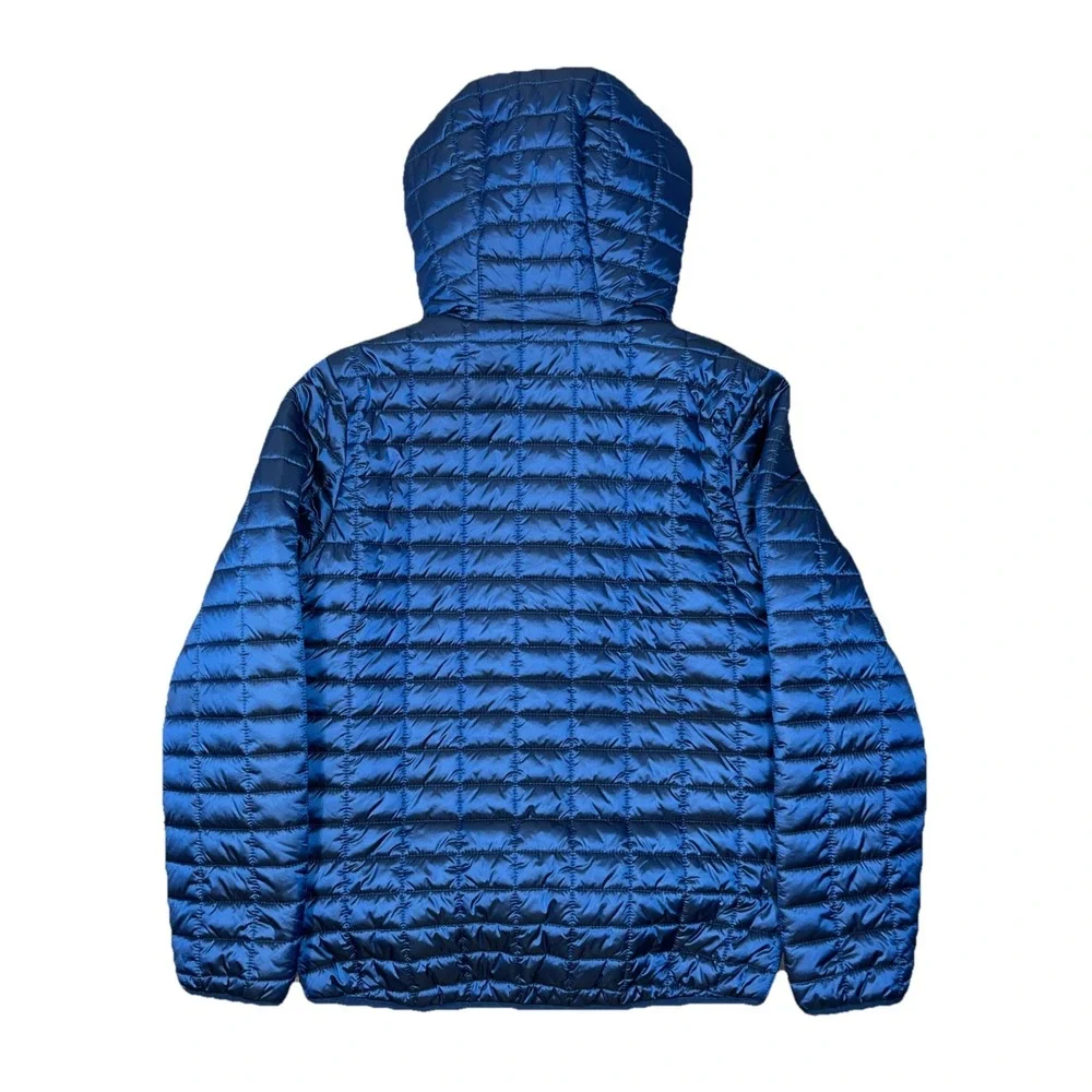 Cat &‎ Jack Youth Full Zip Hooded Fleece Quilted Puffer Jacket Glossy Blue Large